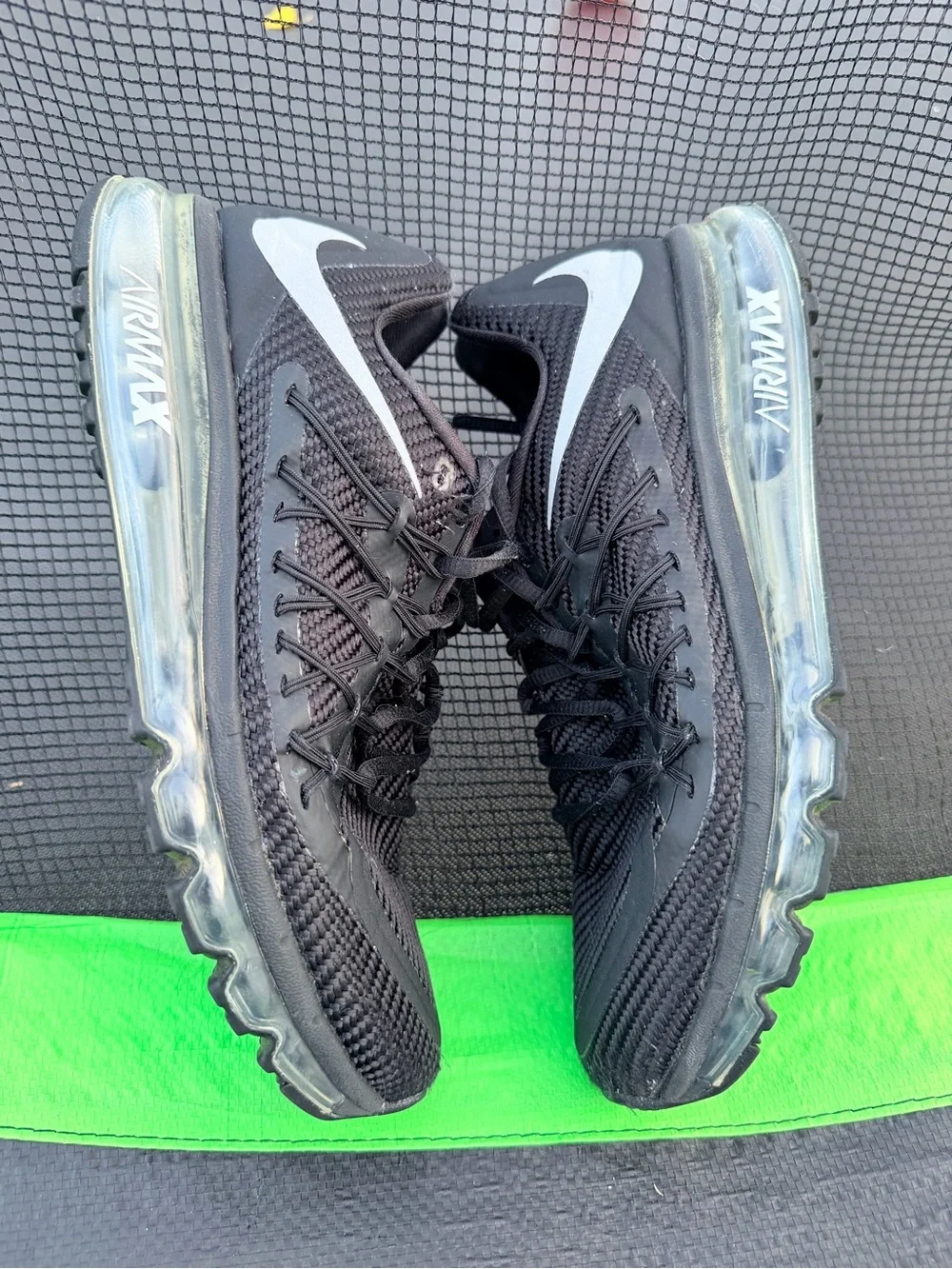 Nike Black Sneakers with Neon Yellow Accents